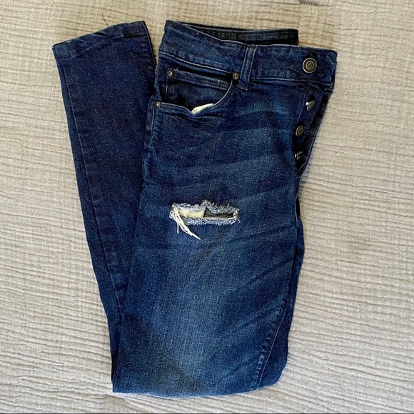 ASOS high-rise button fly jeans, dark wash - Picture 8 of 9